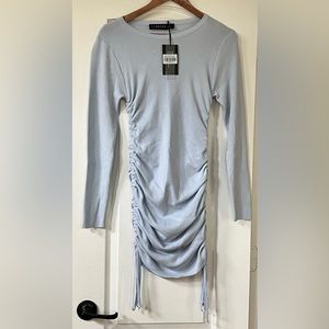 Blue mini scrunch dress